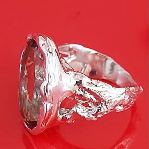 16 ct Natural Green‎ Amethyst 925 Sterling Silver Size 7 - Picture 10 of 10